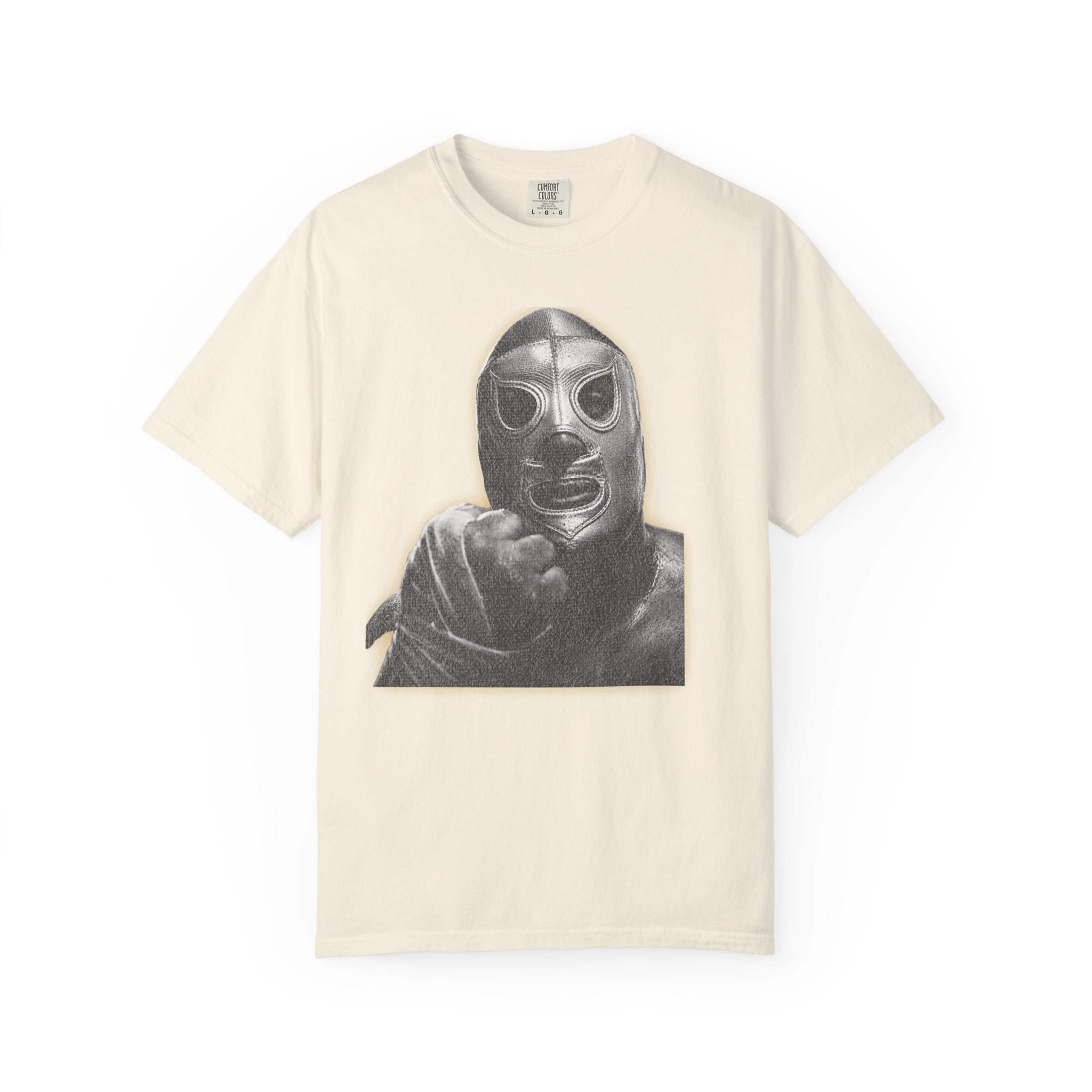 Masked Luchador Graphic T-Shirt, Vintage Wrestling Inspired Tee, Black & White Fighter Art Shirt, Streetwear Comfort Colors