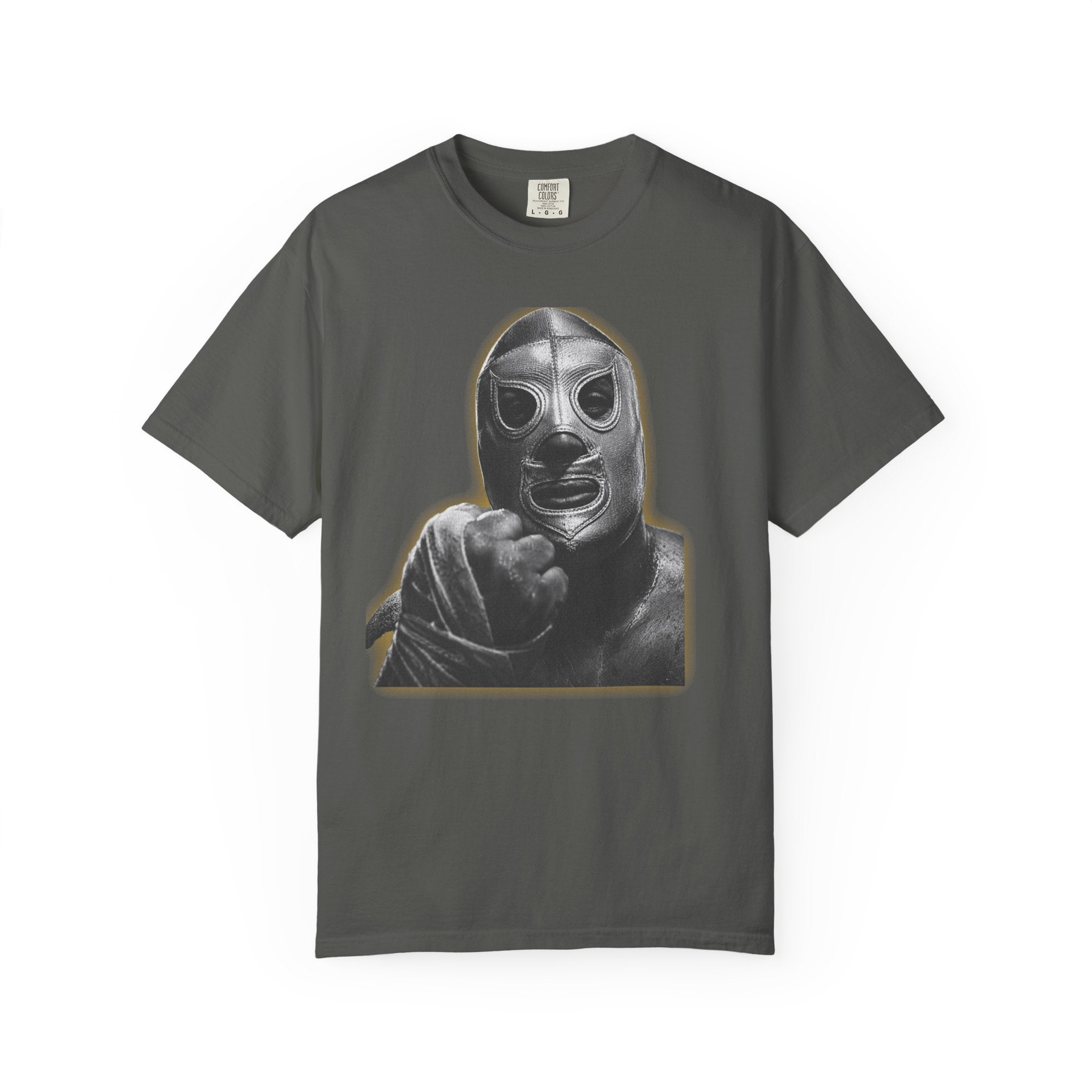 Masked Luchador Graphic T-Shirt, Vintage Wrestling Inspired Tee, Black & White Fighter Art Shirt, Streetwear Comfort Colors