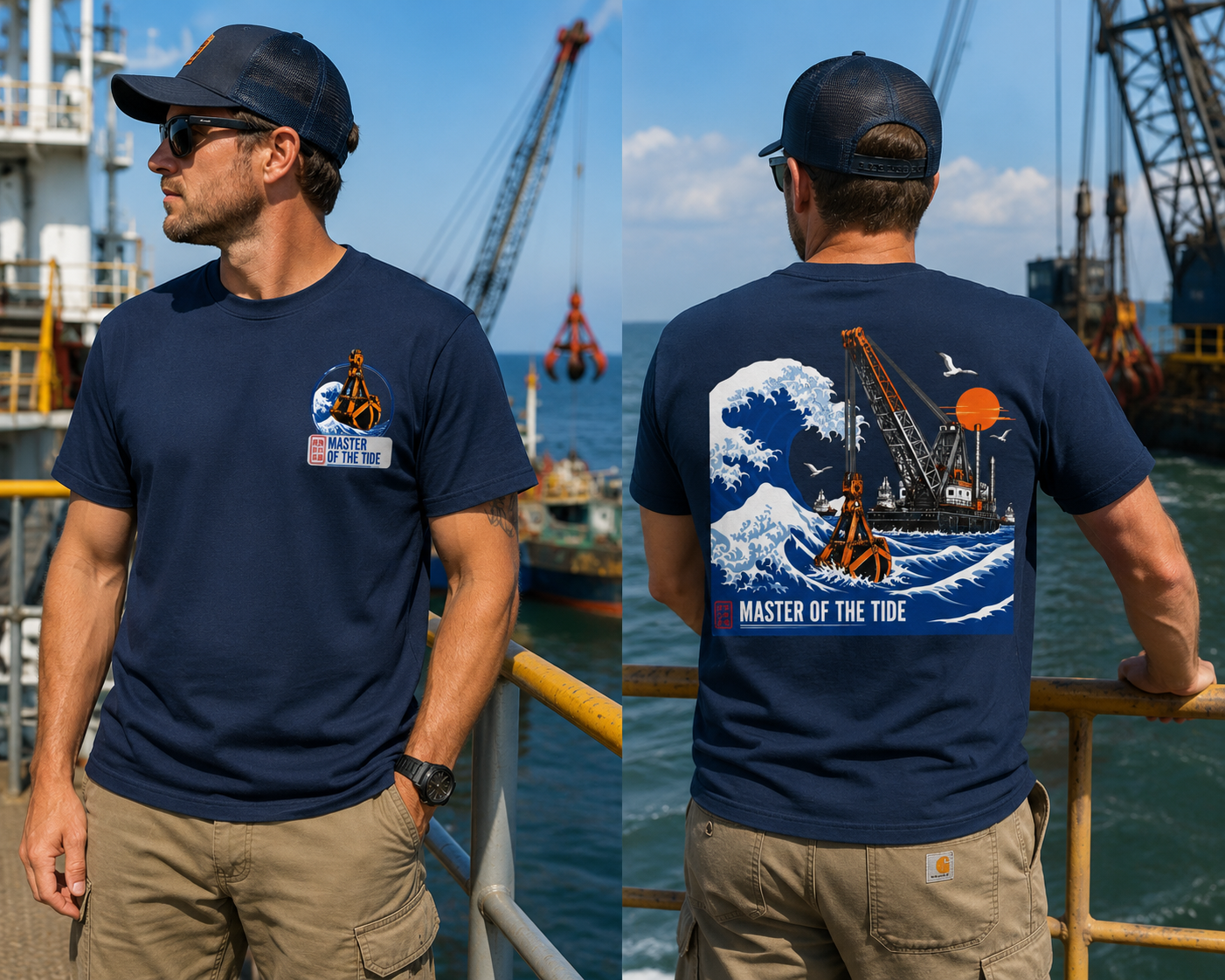 Dredging Shirt, Master of the Tide Tee, Clamshell Dredge Shirt, Marine Construction Gift, Dredge Operator T-Shirt
