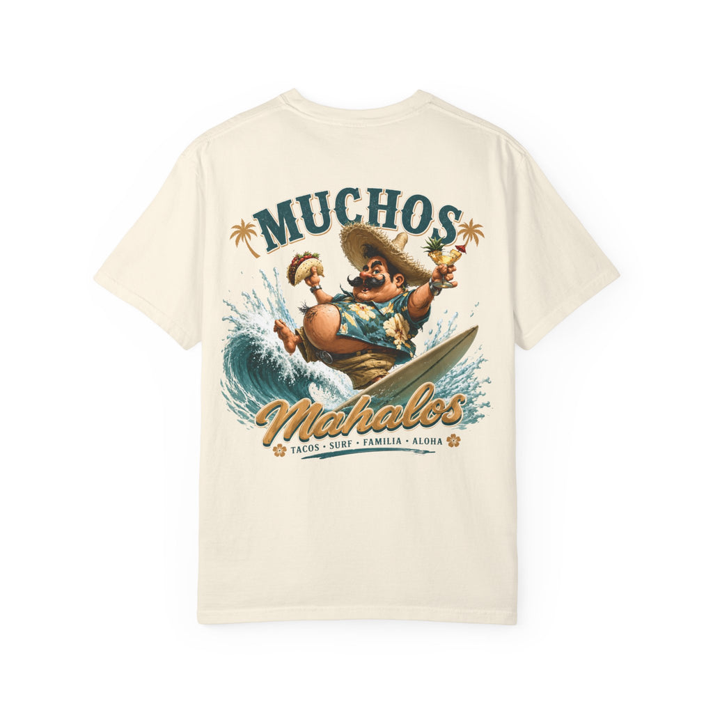 Mahaloes Surf Taco T-Shirt | "Muchos Mahalos" Hawaiian Surf & Tacos Graphic Tee