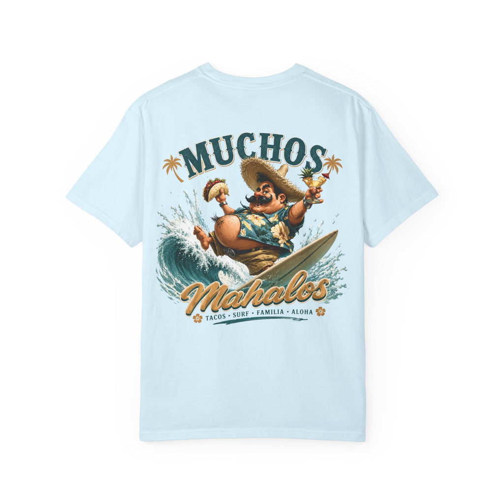 Mahaloes Surf Taco T-Shirt | "Muchos Mahalos" Hawaiian Surf & Tacos Graphic Tee