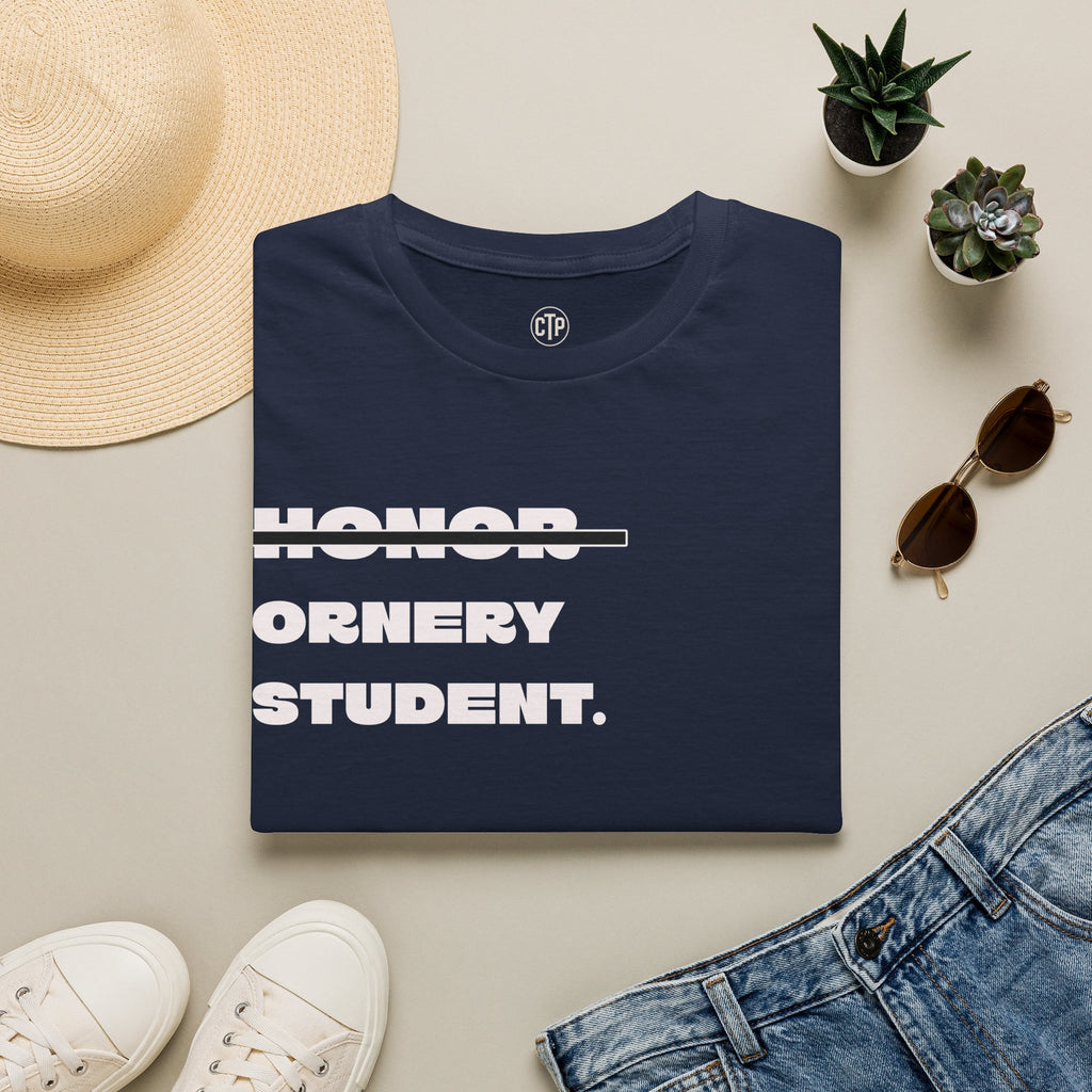 Ornery Student Shirt, Funny Back to School T-Shirt, Not Honor Student Tee, Middle School Humor, High School Student Gift, Gildan 64000