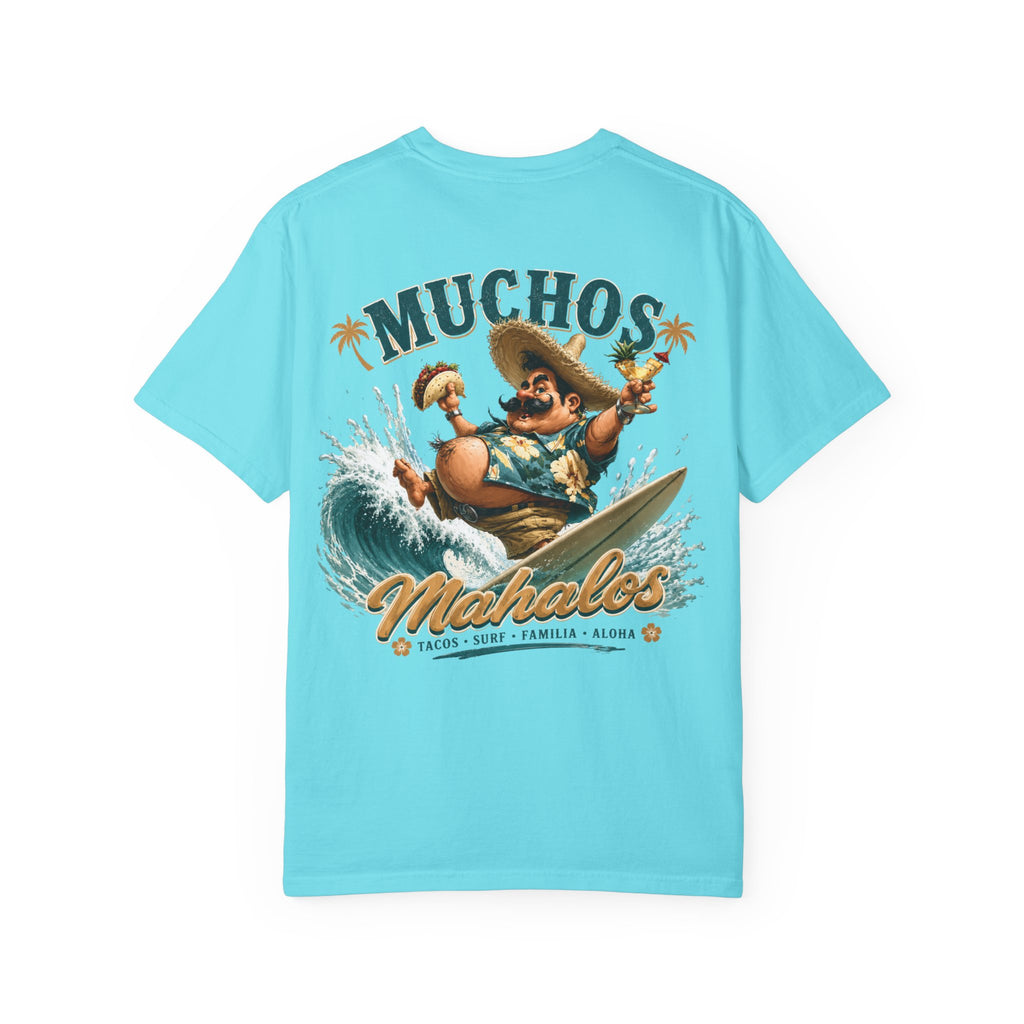 Mahaloes Surf Taco T-Shirt | "Muchos Mahalos" Hawaiian Surf & Tacos Graphic Tee